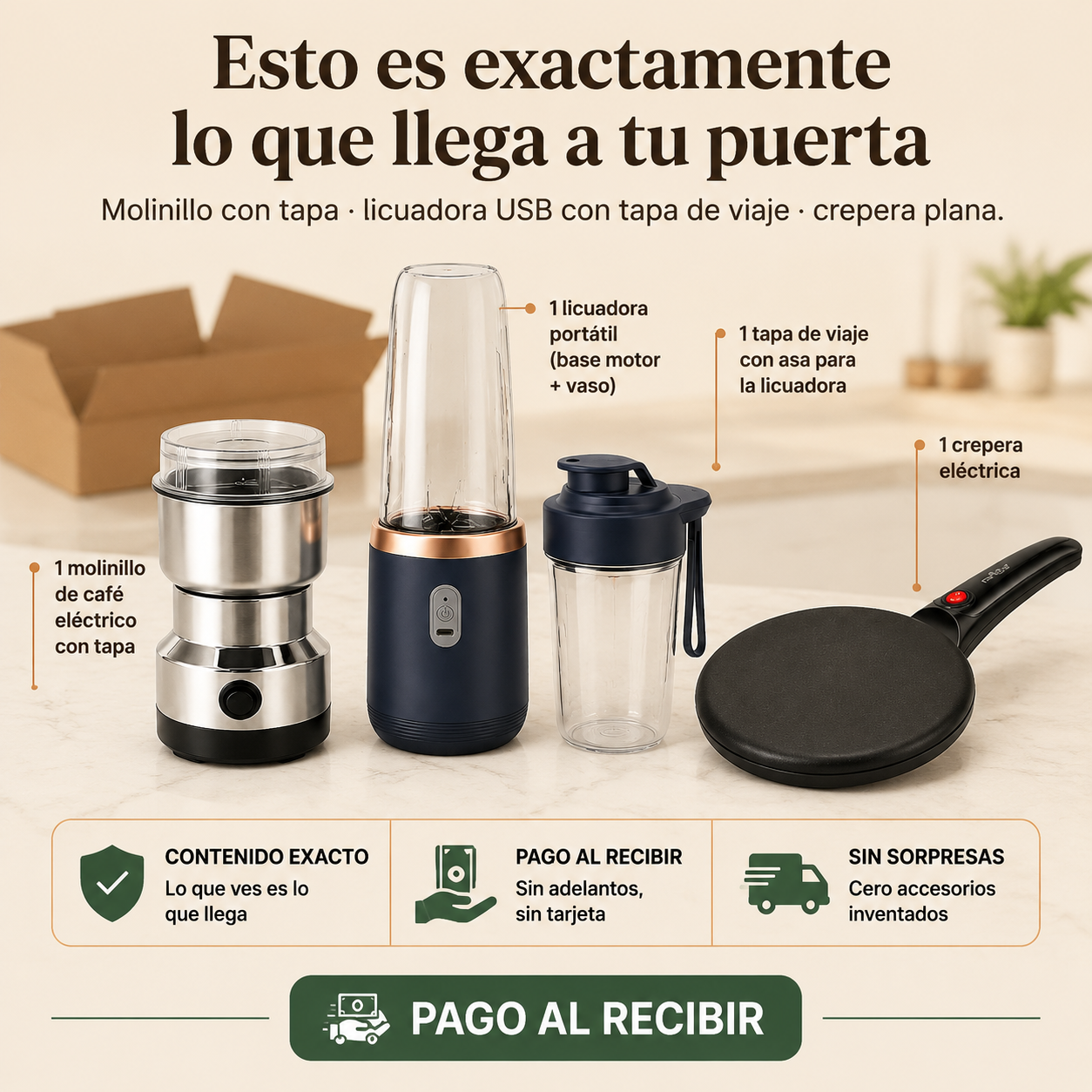 Kit Crepera+ Mini Licuadora + Molino - SUPER OFERTA
