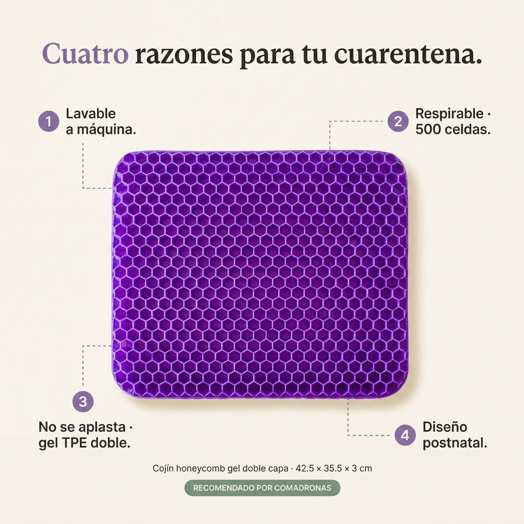 LactaSuave · Cojín honeycomb gel doble capa para tu cuarentena — vista 3